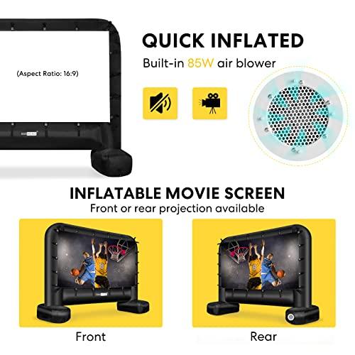 VIVOHOME 14 Feet Indoor and Outdoor Inflatable Blow up Mega Movie Projector Screen with Carry Bag for Front and Rear Projection - CookCave