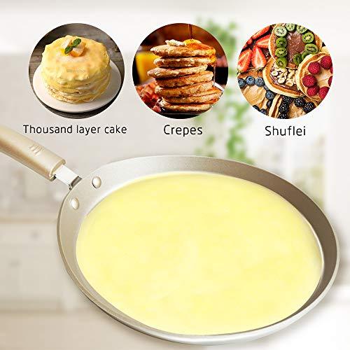 Soldadito Crepes Pancake Pans Nonstick Frying Pan Induction Omelette Skillet Carbon Steel Griddle Flat Pan Crepe Maker with Accessories for Pancakes Burritos Tacos Tortilla Omelette 8In - CookCave