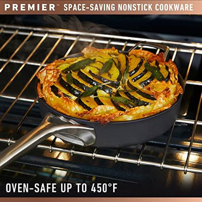 Calphalon Premier Space-Saving Hard-Anodized Nonstick 5-Quart Saute Pan with Lid - CookCave