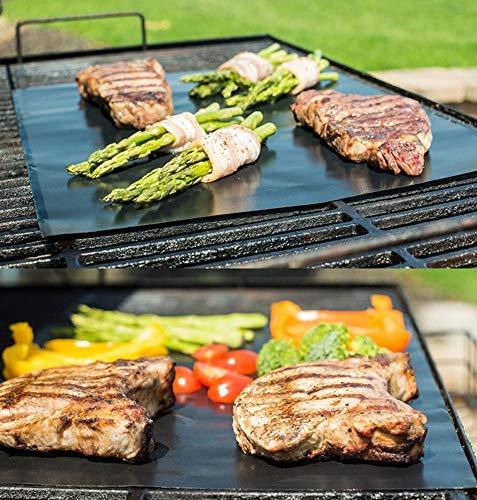 LOOCH Grill Mat Set of 6 - Non-Stick BBQ Outdoor Grill & Baking Mats - Reusable and Easy to Clean - Works on Gas, Charcoal, Electric Grill and More - 15.75 x 13 Inch - CookCave