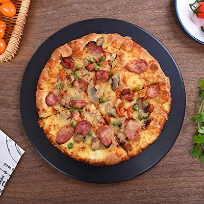 Menesia 12 Inch Black Non-stick Ceramic Pizza Stone Pan, Baking Stones for Ovens & Grill & BBQ, Round Oven Cooking Stone - CookCave