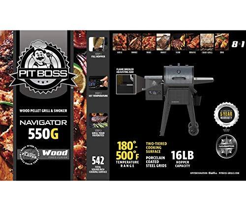 Pit Boss PB550G Wood Pellet Grill with Cover and Folding Front Shelf Included, 550 sq. inch, Black - CookCave