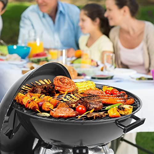 Wonlink Portable Charcoal Grill, 18.5 Inch Camping BBQ Grill with Wheels for Outdoor Cooking Picnic Barbecue - CookCave