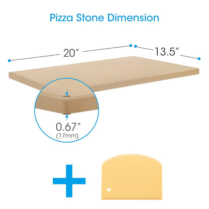 Unicook Large Pizza Stone 20 Inch, Rectangular Baking Stone 20" x 13.5", Heavy Duty Cordierite Bread Stone for Oven Grill, Thermal Shock Resistant, Ideal for Baking Different Sizes of Pizzas or Bread - CookCave