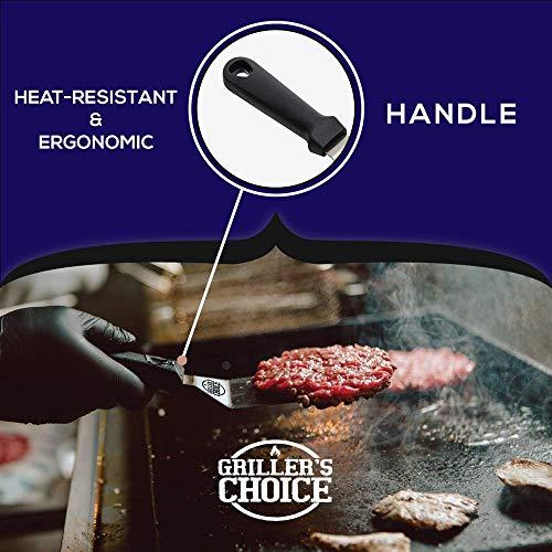 Grillers Choice 32 Piece Griddle Accessories Set Metal Spatulas - Commercial Heavy Duty Stainless Steel,Flat Top,Grill,Indoor-Outdoor,Hibachi,BBQ Grilling Utensils- Designed by Chef and BBQ Judge - CookCave