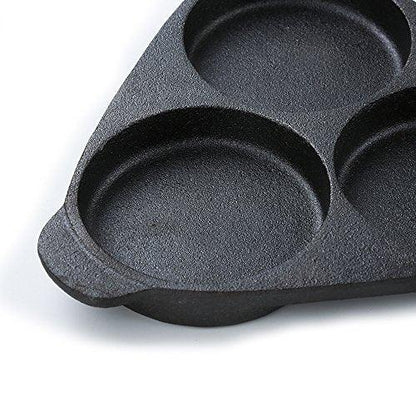 Nadalan Cast Iron Omelette Egg Burger Fried Egg Pot Pancake Pan With 3-Mold - CookCave