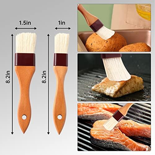 4 Pack Silicone Basting Pastry Brushes with 2 Wood Handle Culinary Oil Brushes, Heat Resistant Brush Set, Perfect for BBQ Sauce Barbecue Butter Grill Baking Kitchen Cooking, BPA Free & Dishwasher Safe - CookCave