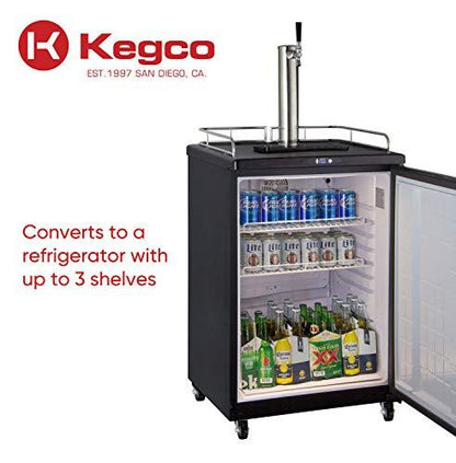 Kegco Kegerator, Single Tap, Stainless Steel - CookCave