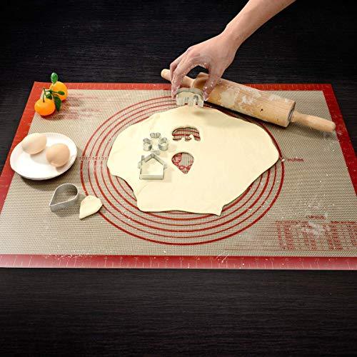 Non-slip Pastry Mat Extra Large with Measurements 28''By 20'' for Silicone Baking/ Counter Mat, Dough Rolling Mat,Oven Liner,Fondant/Pie Crust Mat By Folksy Super Kitchen Red - CookCave