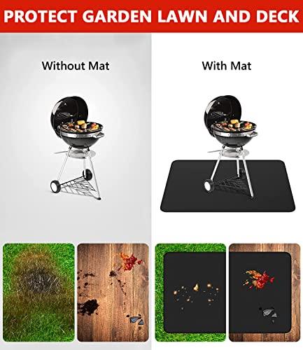 Protebox 48 x 30 inch Under Grill Mats for Outdoor Grill, Double-Sided Fireproof Deck and Patio Protector Mat, BBQ Mat for Under BBQ, Waterproof Oil-Proof Grill Floor Pads Fire Pit Mat Fireplace Mat - CookCave