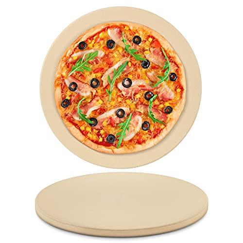 Arcedo 12 Inch Round Pizza Stone for Oven and Grill, Baking Stone for Bread, Small Cordierite Pizza Grilling Stone, Heavy Dudy Oven Stone Pizza Pan, Perfect for Baking Crispy Pizzas, Bread, Cookies - CookCave