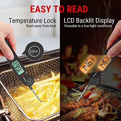 ThermoPro TP605 Instant Read Digital Meat Thermometer for Cooking, Waterproof Food with Backlight & Calibration, Probe Cooking Kitchen, Outdoor Grilling and BBQ - CookCave