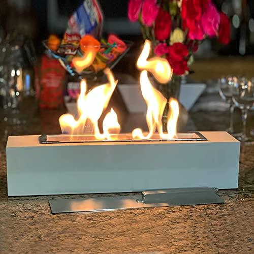 Table Top Firepit, Mavalzy Rectangle Indoor Tabletop Rubbing Alcohol Frie Pits for Outdoor Fireplace Concrete Bowl Pot Portable Fire with Extinguisher - CookCave