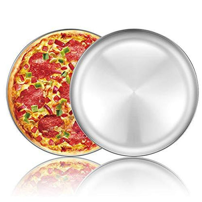 Deedro Pizza Baking Pan Pizza Tray 12 inch Stainless Steel Pizza Pan Round Pizza Baking Sheet Oven Tray Pizza Crisper Pan, Healthy Pizza Cooking Pan for Oven, 2 Pack - CookCave