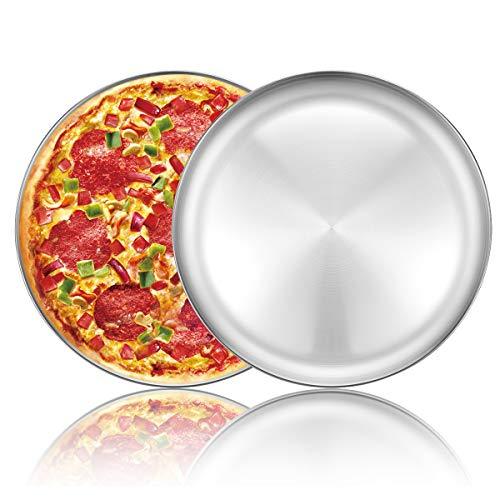 Deedro Pizza Baking Pan Pizza Tray 12 inch Stainless Steel Pizza Pan Round Pizza Baking Sheet Oven Tray Pizza Crisper Pan, Healthy Pizza Cooking Pan for Oven, 2 Pack - CookCave