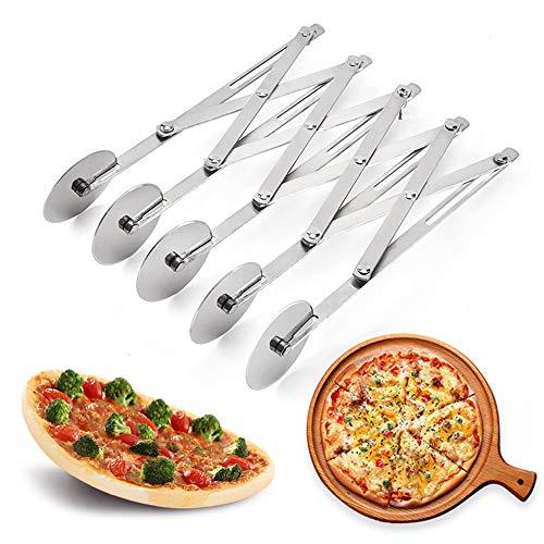 5 Wheel Pastry Cutter, Stainless Pizza Slicer, Expandable Pizza Slicer Multi-Round Pastry Knife Baking Cutter Roller Cookie Dough Cutter Divider - CookCave