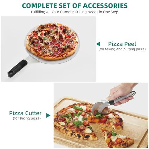 YITAHOME Pizza Oven for Grill, Grill Top Pizza Oven with Pizza Peel & Pizza Cutter, Portable Outdoor Pizza Maker with Thermometer for Charcoal Grill, Gas Grill, Propane Grill - CookCave