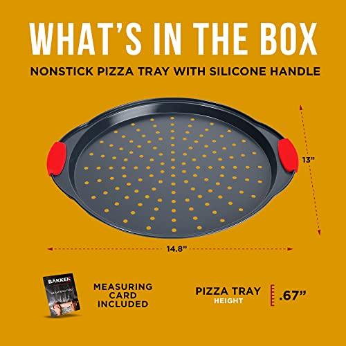 Pizza Tray Carbon Steel Pizza Pan with Holes and Non-Stick Coating – PFOA PFOS and PTFE Free by Bakken - CookCave