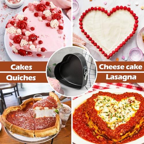 Webake Heart Shaped Springform Pan 9 Inch Nonstick Heart Cheesecake Pan, Large Heart Cake Mold, Valentine's Day Baking - CookCave