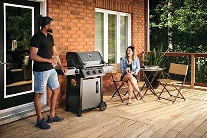 Napoleon Freestyle 365 Propane Gas BBQ Grill - F365DPGT - Barbecue Gas Cart, With 3 Burners, Folding Side Shelves, Instant Failsafe Ignition, Porcelain Coated Cast Iron Cooking Grids - CookCave