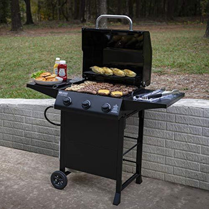 AMERICAN GOURMET 465734921 3-Burner Cart-Style Liquid Propane Gas Grill, Black - CookCave