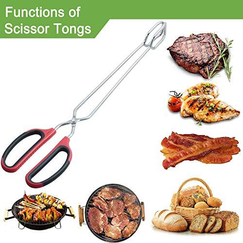 HINMAY Extra Long Scissor Tongs 16-Inch Stainless Steel Barbecue Grilling Tongs - CookCave