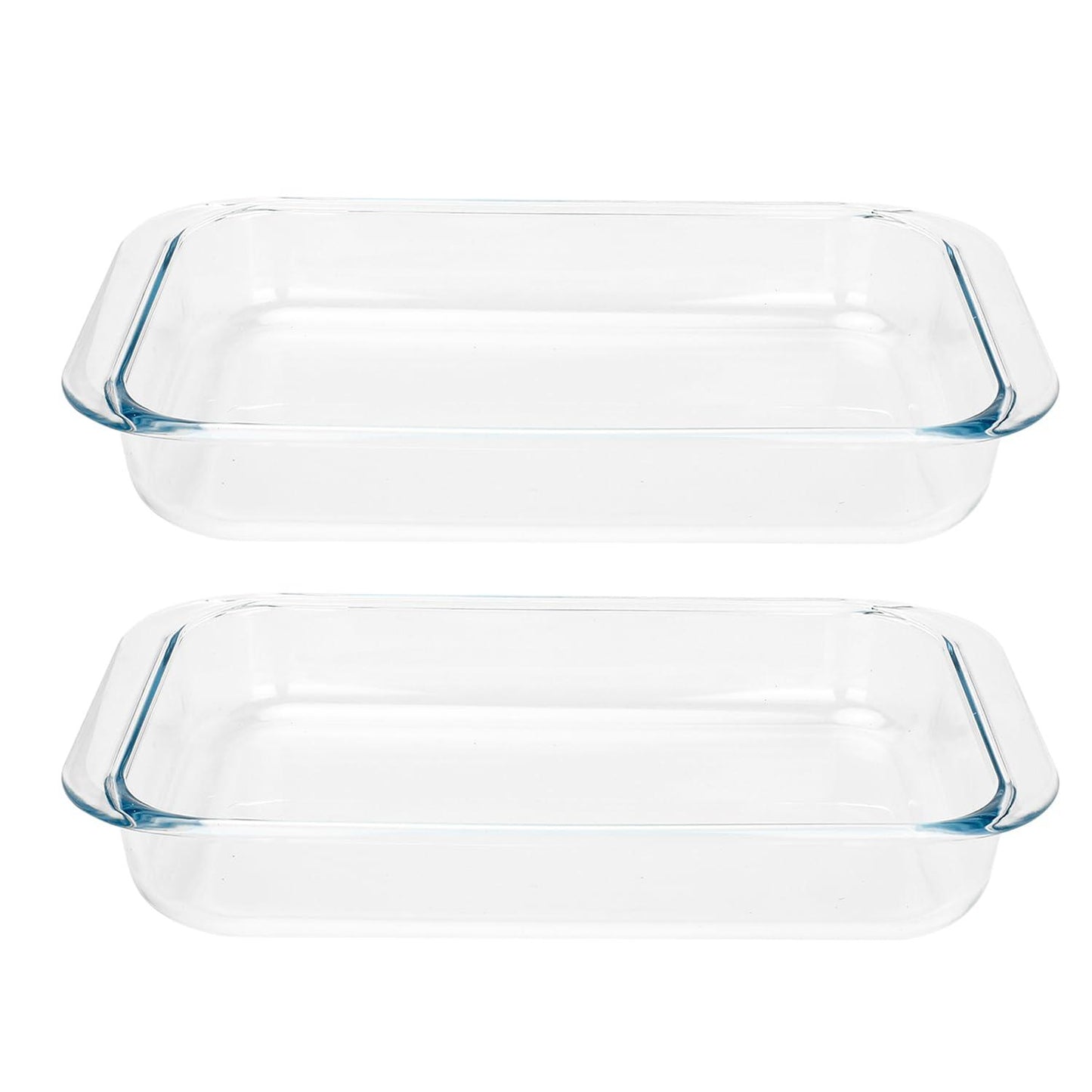 2 Pack 1-Quart Tempered Glass Oblong Baking Dishes, Personal Sized Bakeware and Cookware - CookCave