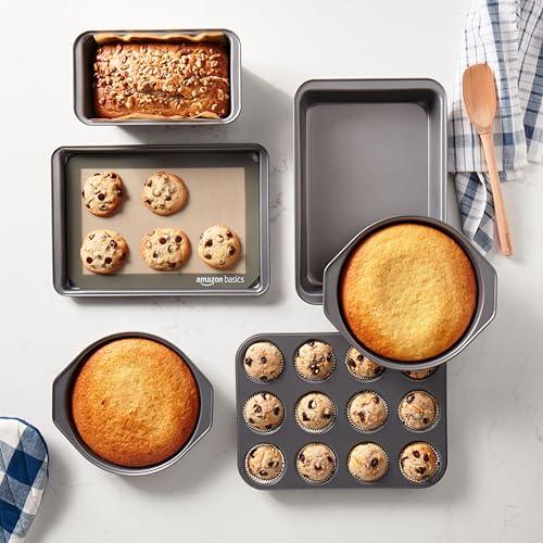Amazon Basics 6 Piece Nonstick, Carbon Steel Oven Bakeware Baking Set, 40.5 cm x 28.5 cm x 15 cm - CookCave