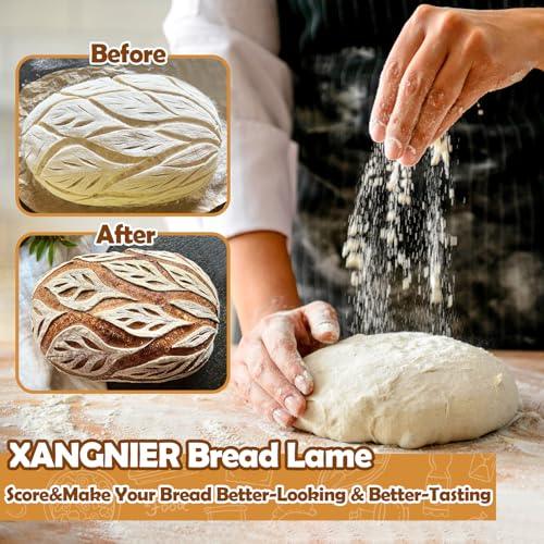 XANGNIER Bread Lame Dough Scoring Tool,2 Pack Sourdough Scoring Tools,Bread Dough Cutter Slashing Razor Tool,Scoring Patterns Booklet,Bread Baking & Making Tools Supplies Accessories - CookCave