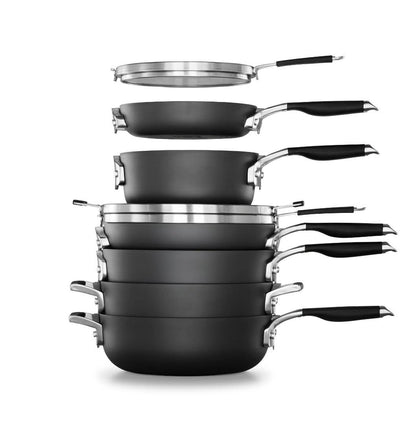 Calphalon Select Space-Saving Hard-Anodized Nonstick 9-Piece Cookware Set, Gray - CookCave