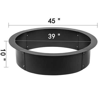 VBENLEM Fire Pit Ring 45-Inch Outer/39-Inch Inner Diameter, 3.0mm Thick Heavy Duty Solid Steel, Fire Pit Liner DIY Campfire Ring Above or In-Ground for Outdoor - CookCave