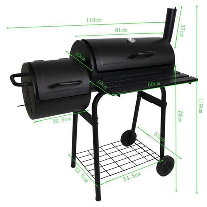 Charcoal grills gas grill weber grill Charcoal Grill Barbecue Oven with Side Fire Box and Offset Smoker, BBQ Outdoor Picnic, Camping, Patio Backyard Cooking - CookCave