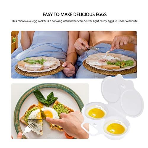 Microwave Egg Maker with 2 Cavity, Kitchen Essentials Food Grade cooking Ware, Microwaveable and Easy to Cook in 45 Seconds - CookCave