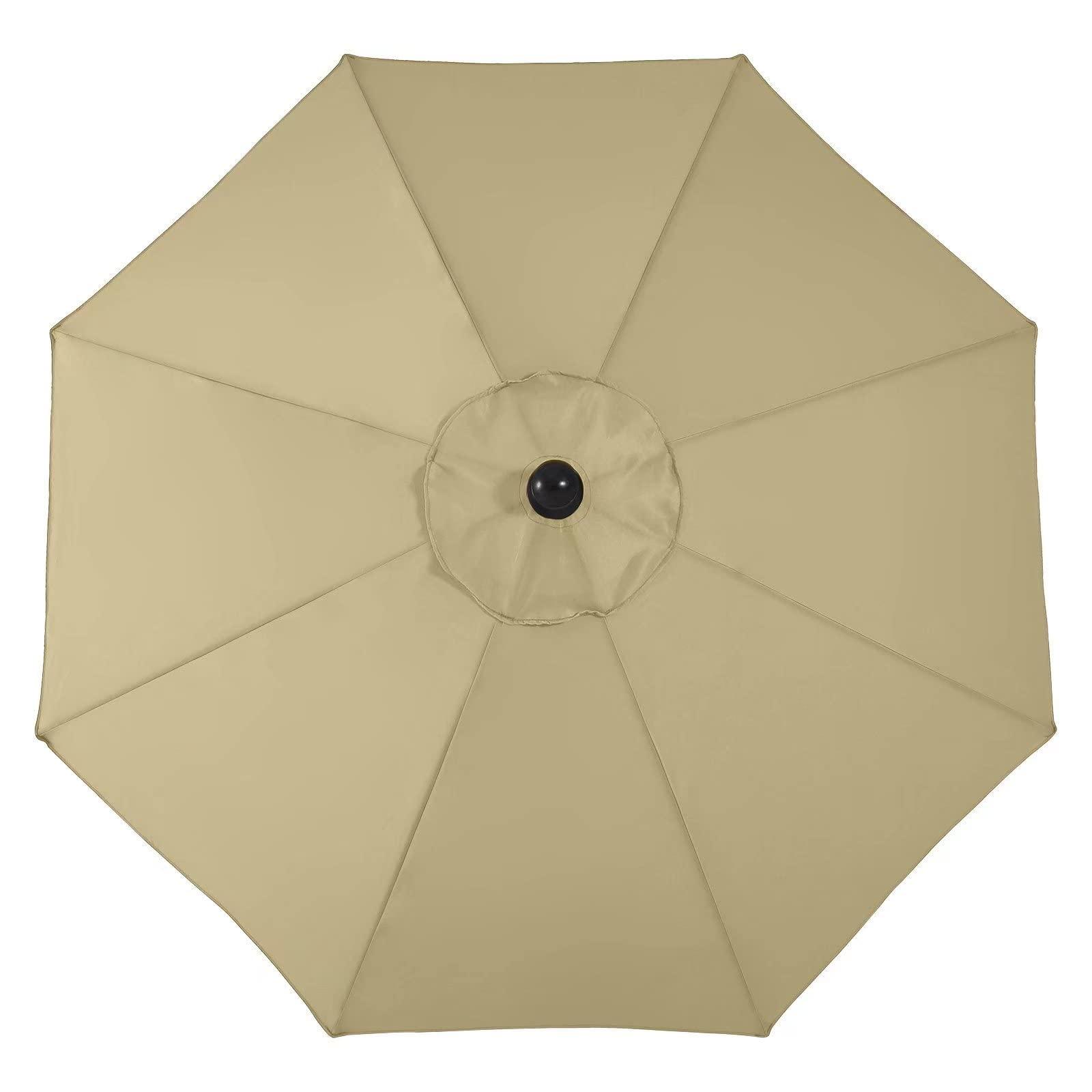 ABCCANOPY 11FT Patio Umbrella - Outdoor Waterproof Table Umbrella with Push Button Tilt and Crank, 8 Ribs UV Protection Pool Umbrella for Garden, Lawn, Deck & Backyard (Khaki) - CookCave