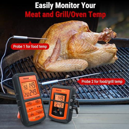 ThermoPro TP08 500FT Wireless Meat Thermometer for Grilling Smoker BBQ Grill Oven Thermometer with Dual Probe Kitchen Cooking Food Thermometer - CookCave