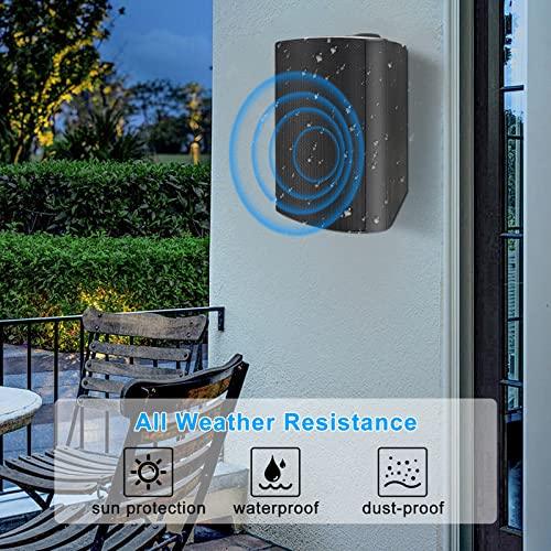 Herdio 5.25 Inches 600 Watts Passive Indoor Outdoor Speakers Wired Waterproof,Wall Mount Speakers with Loud Volume Perfect for Patio,Garden Home Theater,Black (4 Speakers) - CookCave