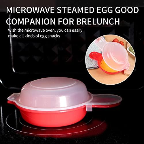 2 sets Microwave Egg Cooker,1 Minute Fast Egg Hamburg Omelet Maker Kitchen Cooking Tool(Red and clear) - CookCave