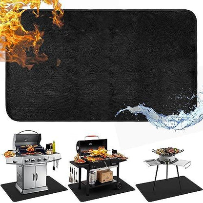 Azadx 48 x 65 inch Under Grill Mat for Outdoor Grill Double-Sided Fireproof Grill Pad for Fire Pit Grill Mat to Protect Deck BBQ Mat for Under BBQ Easy to Clean Oil-Proof Waterproof Fire Pit Mat - CookCave