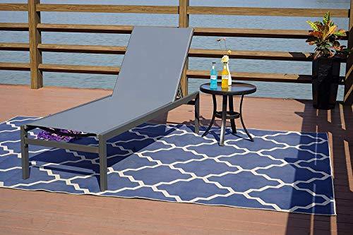 Kozyard Chaise Lounge Outdoor, Aluminum Outdoor Chaise Lounge Set of 2, Flat Chaise Lounge Chair for Pools, Patio and Outdoor Lounging - Comfortable Patio Chair and Poolside Lounger (1 Pack, Gray) - CookCave