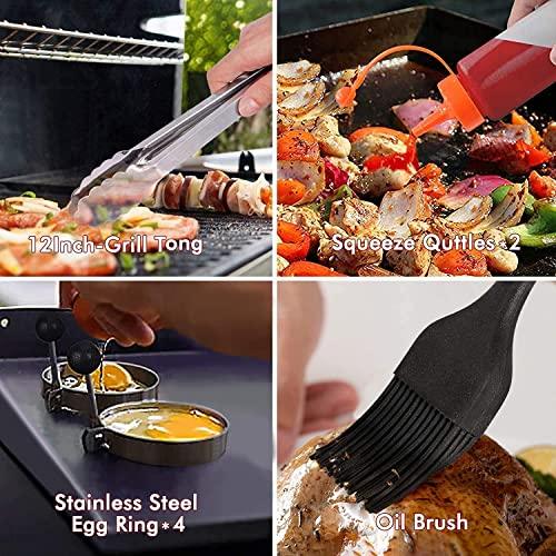 Beichen Griddle Accessories Kit, 14 Pcs Stainless Steel Griddle Grill Tools Set Blackstone and Camp Chef, Professional Grill Spatula Set for Men Women Outdoor BBQ and Camping - CookCave