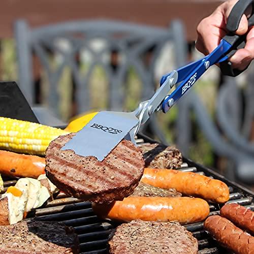 BBQ Croc 3-in-1 Barbecue Tong Tool & 18-inch Lightweight Tongs, Spatula and Grill Scraper - CookCave