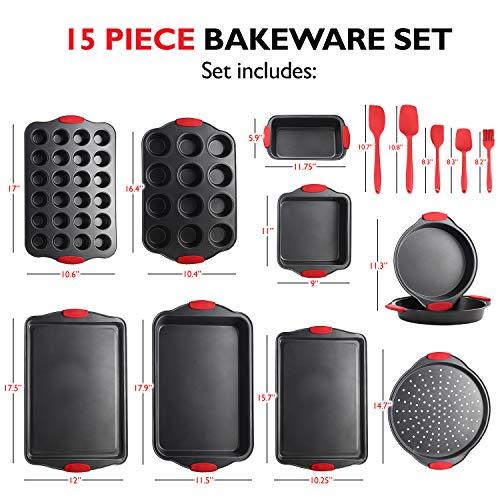 Eatex Baking Sheet Set, 39 PC Baking Pans Set, Cookie Sheets for Baking Nonstick Set, Baking Pan Set, Bakeware Sets, Baking Set with Kitchen Utensils - CookCave