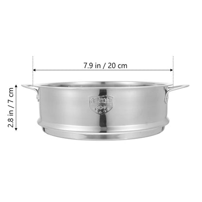 DOITOOL Stainless Steel Steamer Pot Vegetable Food Steamer Basket Insert Kitchen Saucepot Dim Sum Dumplings Bun Steamer 20cm - CookCave