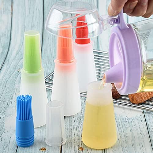 4 pcs Silicone Oil bottle brush， BBQ/Pastry Basting Brushes,Silicone Cooking Grill Barbecue Baking Pastry Oil/Honey/Sauce Bottle Brush (Red, orange, green, blue) - CookCave