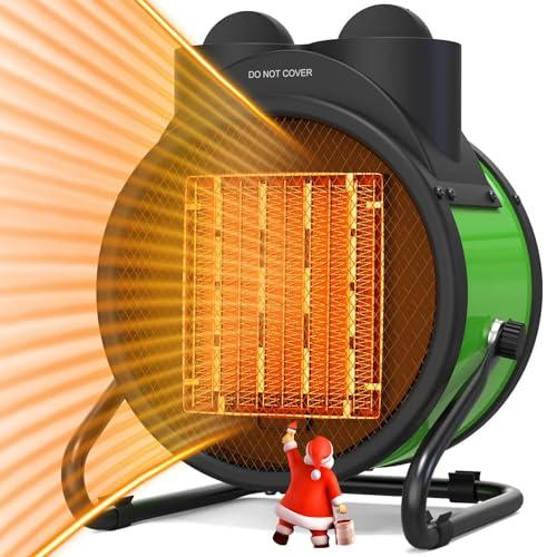 Buyplus Outdoor Heater, 1500W Portable Garage Heater with 90°Adjustable Angle, Overheat Protection & 2S Fast Heating, Electric Space Heater for Patio, Garage, Greenhouse, Indoor Outdoor Use Green - CookCave