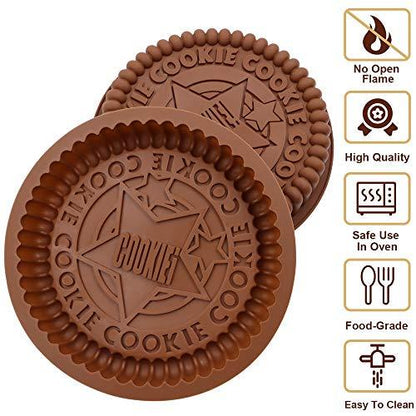 Meiyouju 2 Pcs Cookie Cake Pans,Oreo Cookie Silicone Molds 7.4inch Baking Silicone Molds,Food Grade Silicone Molds for Layer Cake,Pizza Tray Bakeware,Brownies, Baked Cakess - CookCave