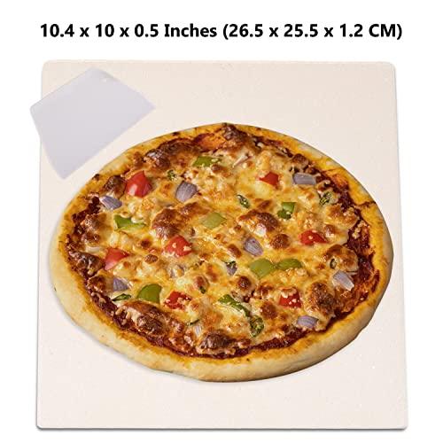 Waykea 10”x10.4”x0.5” Pizza Stone for Toaster Oven | Rectangular Cordierite Grilling Stone Bread Baking Stone for Grill, Oven - CookCave