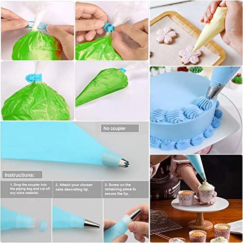 Makmeng Piping Bags and Tips Set - 50Pcs Cake Decorating Supplies Kit with Icing Frosting Nozzles,Icing Scrapers,Reusable & Disposable Pastry Bags - Baking Tools for Cookies,Cupcakes Cake Decorating - CookCave