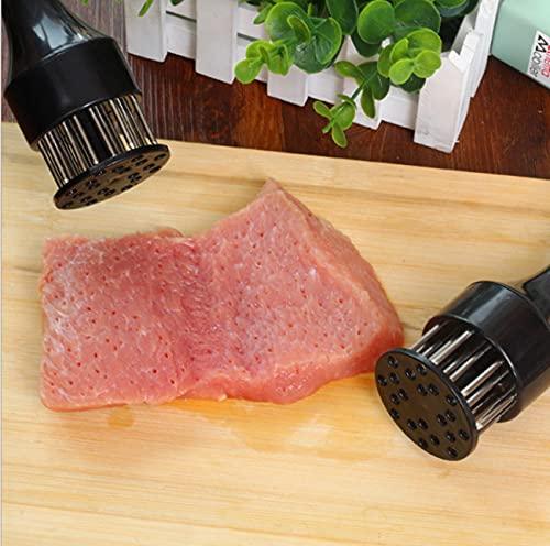 Meat Tenderizer Tool with Ultra Sharp Stainless Steel Needle Blades 2 Pack Meat Tenderizer Tool Profession Kitchen Gadgets Jacquard for Tenderizing and Cooking BBQ, Marinade, Steak, Beef, and Poultry - CookCave