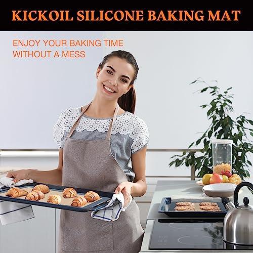 Silicone Baking Mat 2 Pack Non Stick Baking Sheet Cooking Baking Essentials Gadgets,Kitchen Accessories Pan Liner Like Reusable Parchment Paper Oven Half Sheet Silicone Induction Cooktop Protector - CookCave